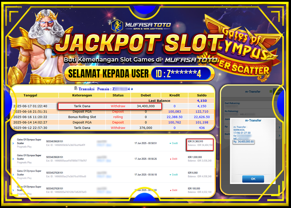 MUFASATOTO JACKPOT PRAGMATIC PLAY Rp.34.400.000 | LUNAS