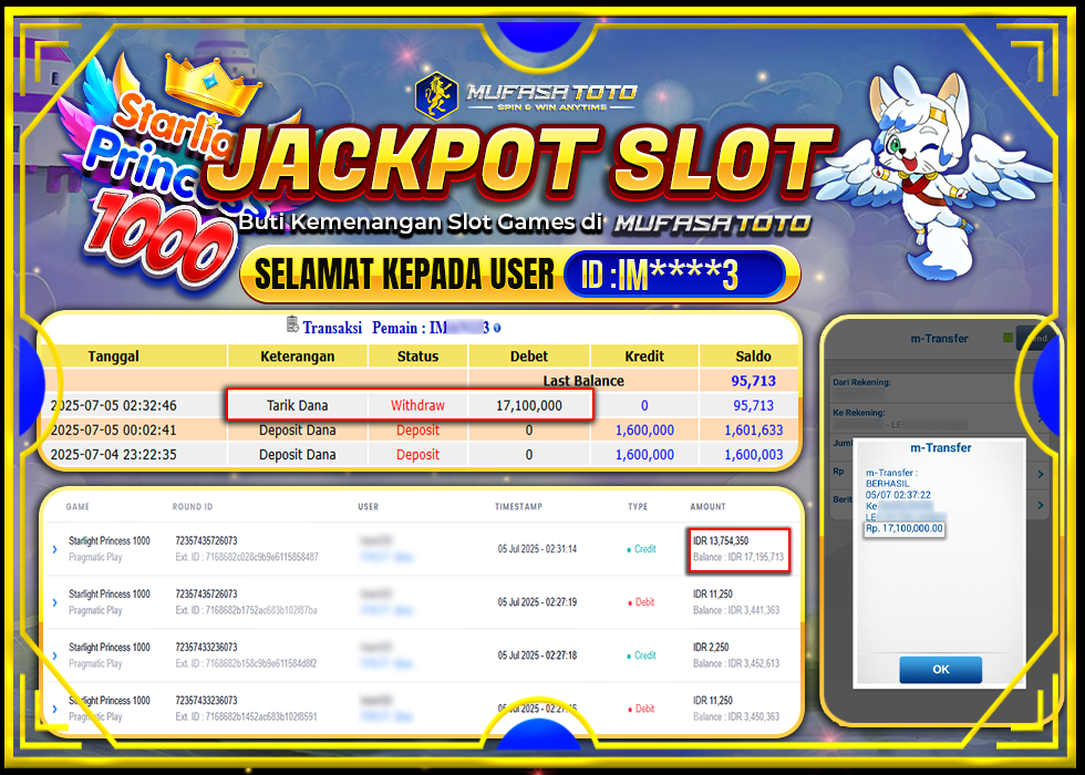 MUFASATOTO JACKPOT PRAGMATIC PLAYRp.17.100.000 | LUNAS