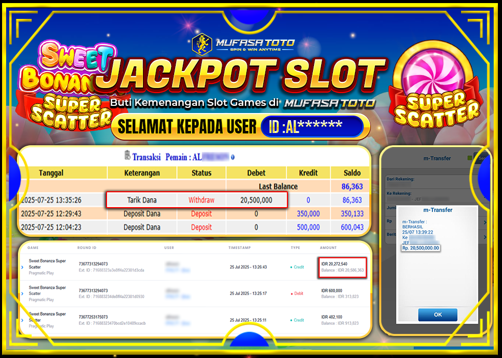 MUFASATOTO JACKPOT PRAGMATIC PLAY Rp.20.500.000 | LUNAS