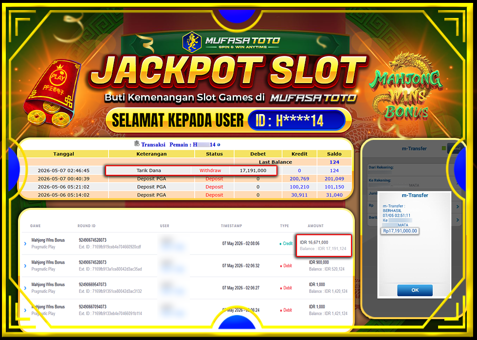 MUFASATOTO JACKPOT PRAGMATIC PLAY Rp.17.191.000|LUNAS