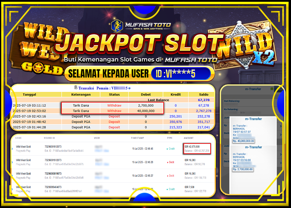 MUFASATOTO JACKPOT PRAGMATIC PLAY Rp.42.700.000 | LUNAS