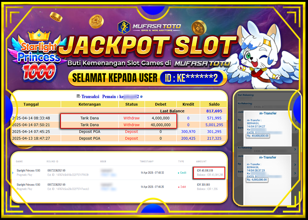 MUFASATOTO JACKPOT PRAGMATIC PLAY Rp.44.000.000 | LUNAS
